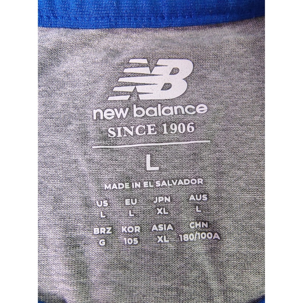 New Balance Noreasters Baseball Raglan Shirt Athletic Graphic Gray Blue Mens L - Picture 2 of 8